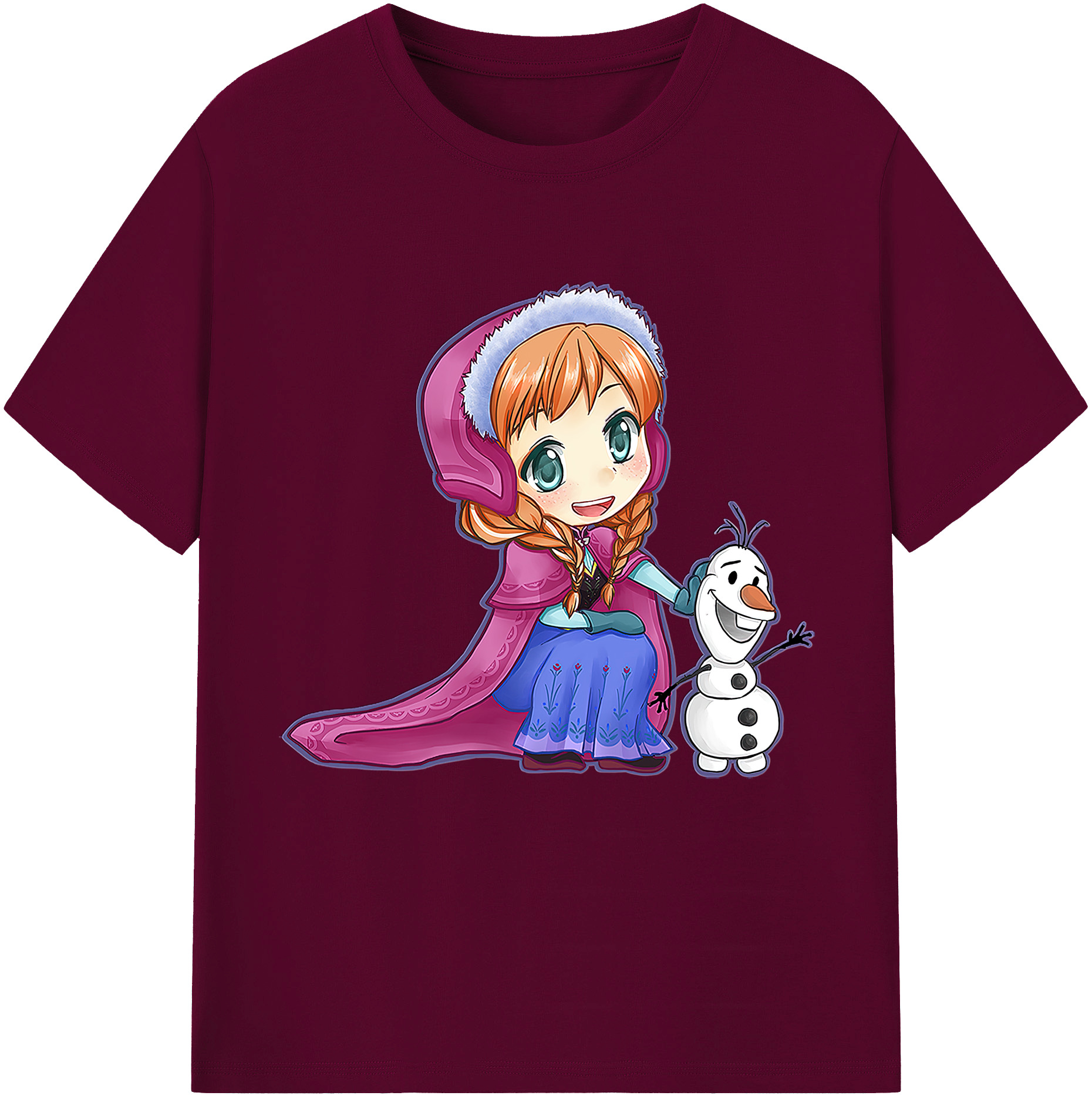 （画像用） アナと雪の女王 アンナ エルサ Frozen Anna Elsa レディースカジュアルプリントTシャツ（綿100％）